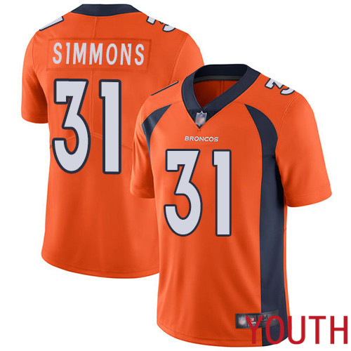 Youth Denver Broncos #31 Justin Simmons Orange Team Color Vapor Untouchable Limited Player Football NFL Jersey